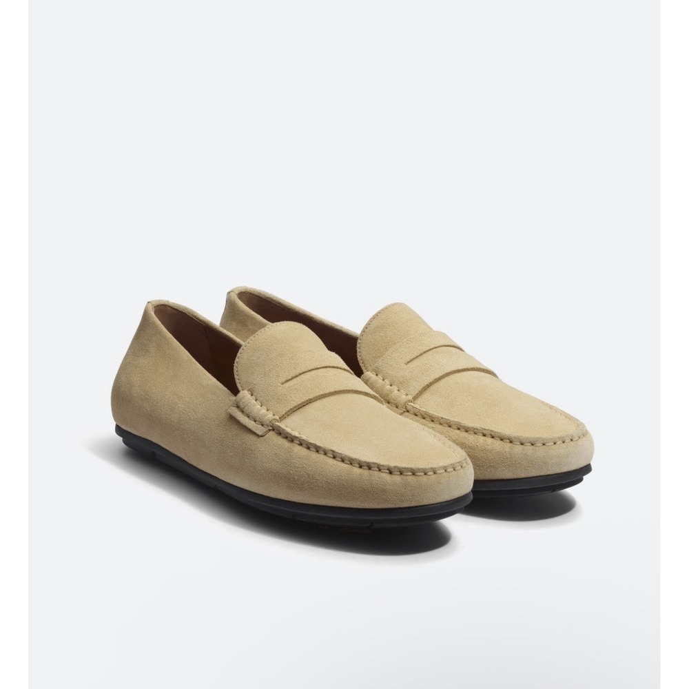 J.M.Weston Driving Shoes Uk7 Camel‎ Suede LVJ87